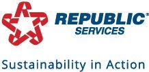 Logo of Republic Services with a red geometric star and the slogan